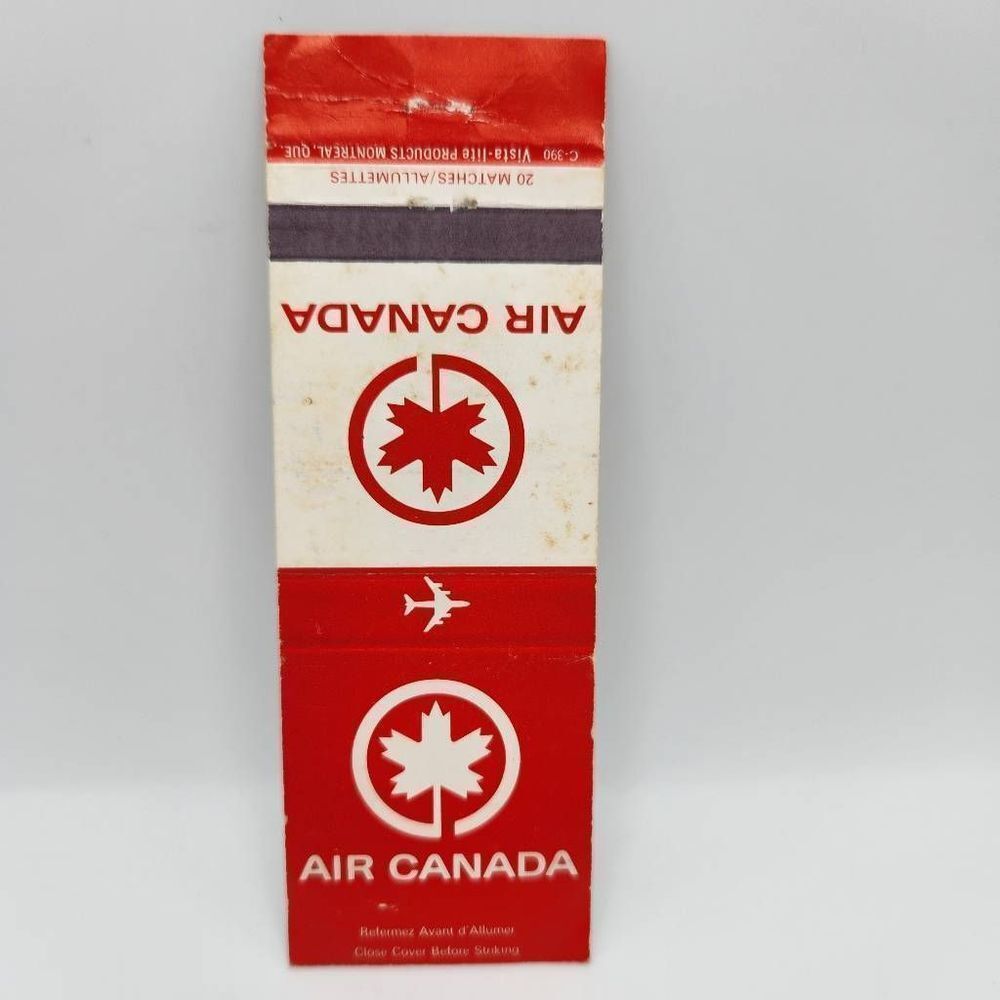 Vintage Matchbook Air Canada Maple Leaf Logo Red White